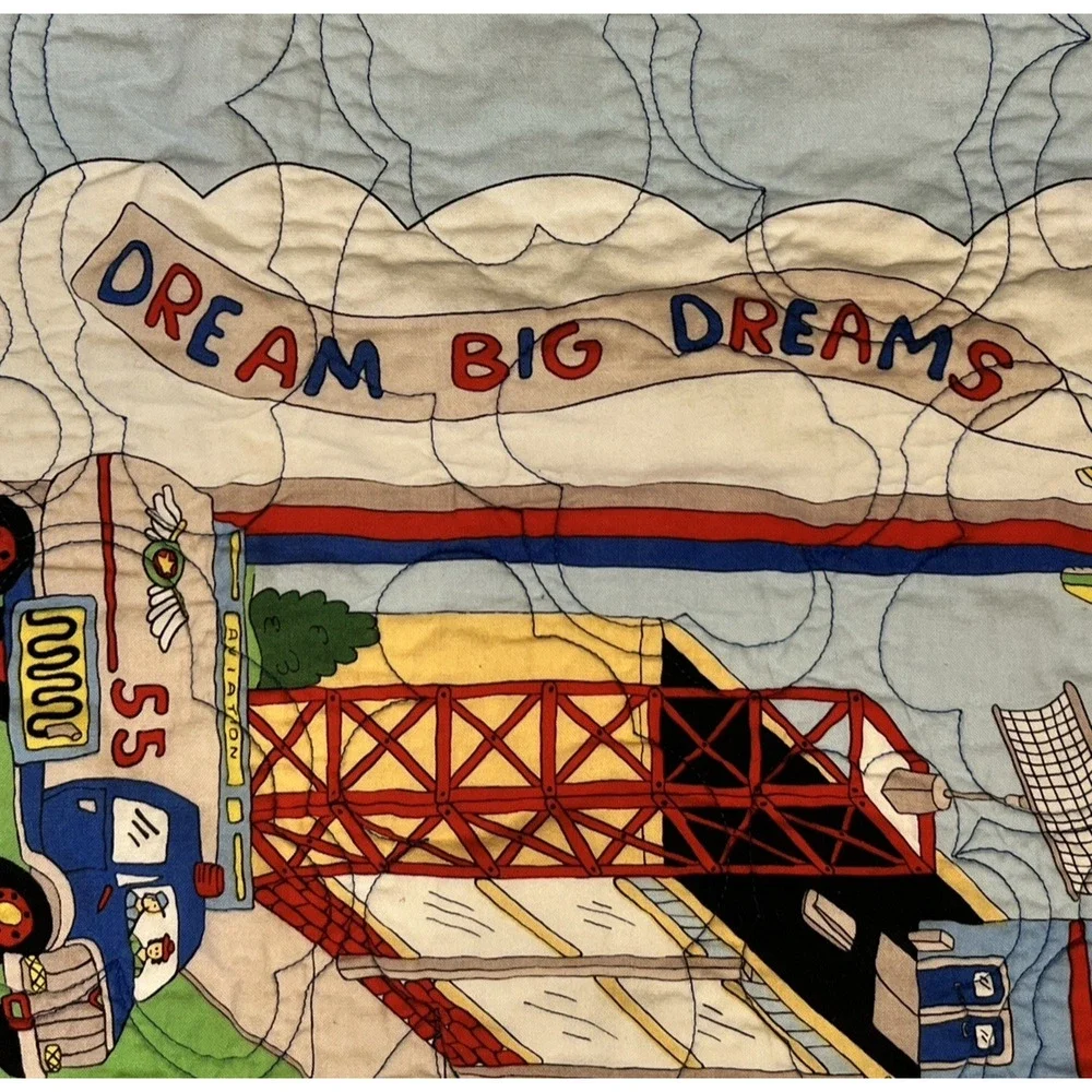 Handmade Quilt Child's Room Airport Planes Cars 48
